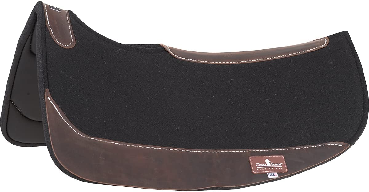 Classic Equine Western Saddle Pad Wool Felt Contour Split Design CCBP