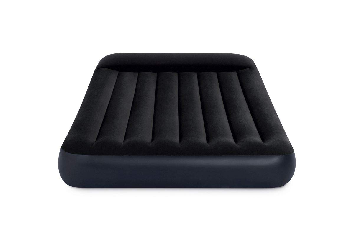 Intex Camping Durabeam Double Size Pillow Rest Classic Airbed Inflatable Mattress 1.37m x 1.1m x 25cm, Black