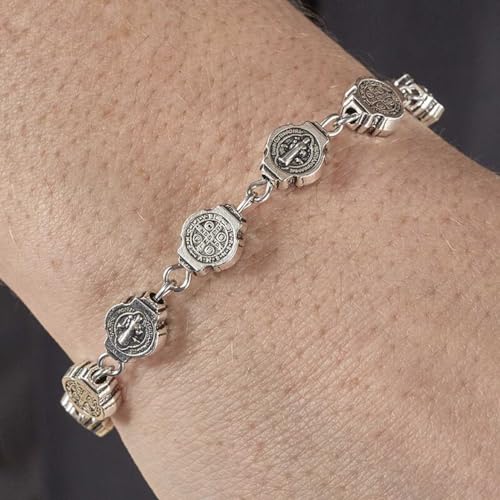 18k Gold Plated Lucky Clover Flower Bracelet Adjustable Bracelets Dainty Gold Chain Bracelet Jewelry Gifts for Women Teen Girls Saint Benedict Medals Rosary Bracelet2