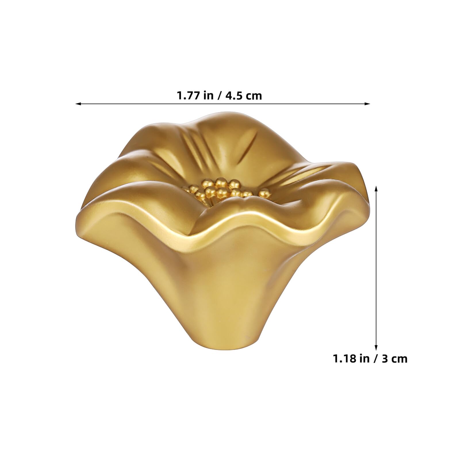 Möbelknöpfe in Gold Blütenblatt 5 Stück aus Zinklegierung