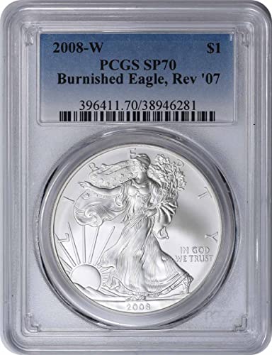 2008 W Burnished American Silver Eagle Reverse of 2007 Dollar...