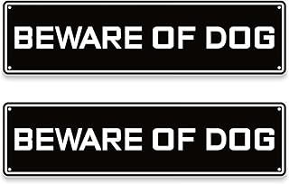 2 Pcs Beware of Dog Sign Metal Dog Signs for Fence, 3" x 12" Rust Free .40 Aluminum Dog Gate Sign Dog Warning Signs Outdoor Beware of Dogs Keep Gate Closed Signs Not Responsible Warning Guard Dog Sign for Home House and Business
