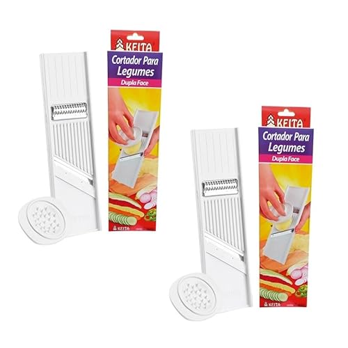 Kit 2 Cortador Fatiador De Legumes Dupla Face Keita Chips Mandoline Cozinha
