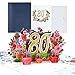 Produktbild Joyoldelf 80. Geburtstagskarte, Jubiläumskarte, Pop Up Grußkarten, 3D Pop Up Karte Geburtstag Grußkarte, Geburtstagskarten mit Umschlag für Frauen Mütter Mädchen Männer Freunde Romantik Geschenk-Karte