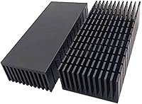 Easycargo 2-Pack 120x40x20mm Aluminum Heatsinks for Peltier TEC1-12706, LED Coolers - Black Anodized Efficient Cooling Kit