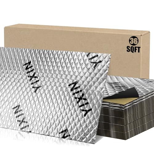 YIXIN Sound Deading Material for Cars, 80 mil (2mm) Car Sound Deadening mat - Butyl Automotive Sound Deadener - Noise Insulation and Vibration Dampening Material (36 SqFt(3.4 SqM))