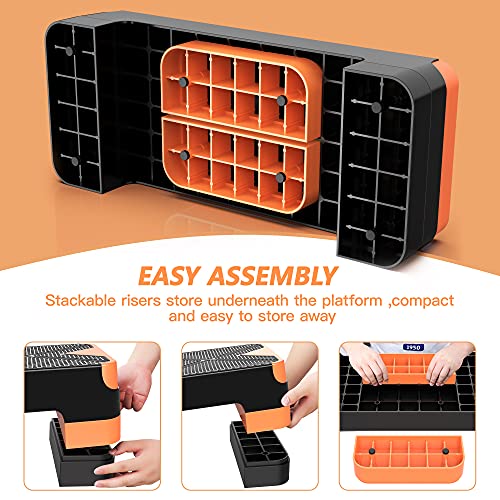GYMMAGE Aerobic Exercise Step, Adjustable Aerobic Stepper for Exercise, Workout Step Platform for Step Up, 26.5