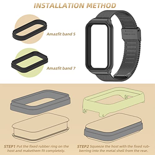 Image of Strap for Amazfit Band 7 Metal Replacement Strap Wristband Watch Strap Compatible with Amazfit 7 Fitness Tracker smartwatch