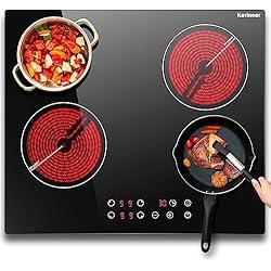 Vitrocerámica Aspes Ideal 4 Fuegos Karinear Placa vitroceramica 4 Fuegos 60cm,Incorporado, Función de apagado automático por sobrecalentamiento, Indicador de calor residual, Seguro para niños, Desenchufado, Negro (6000 W)