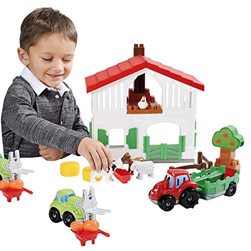51c3vRW7adL Jouets Ecoiffier -3021 - La ferme Abrick – Jeu de construction pour enfants – Dès 18 mois – Fabriqué en France