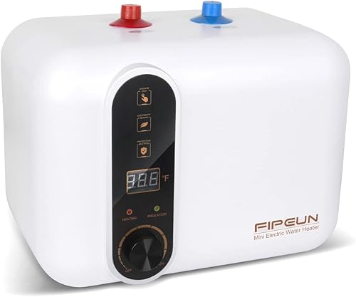 Calentador eléctrico de agua caliente de 110120 V, tanque compacto pequeño, Rv Tr 2.5-3.0 galones remolque 1440-1500 W cocina instantánea debajo del