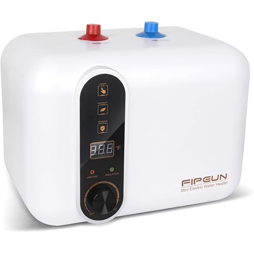 Electric Hot Water Heater 110/120V Small Compact Tank,Rv Tr 2.5-3.0 Gallon Trailer 1.5KW Kitchen Instant Under Sink Counter Cupboard, Food Truck 2 PCs 16” Long 1/2”FIP Stainless Steel Water Hose 11L