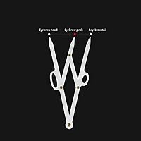 Vista 3 de Regla de plantilla de cejas para medición de cejas Microblading, regla de equilibrio para pinzas de maquillaje de cejas, herramientas de calibre
