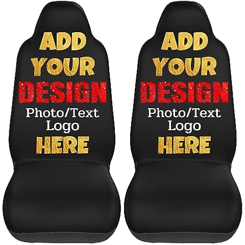 BUDAXCUST Custom Car Seat Covers Custom Fit Seat Covers for Cars Personalized Design Your Picture Photo Text Logo Customized Protector Cover Car Accessories for Cars Truck Van SUV Cover