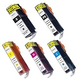 LKB 5PK HP564 Ink Cartridge 5Slot Compatible for HP Photosmart 5520 6520 7520 5510 6510 7510 5514 5515 7515 6515 7525 5525 C6380 C6350 D5460 B85500 C309A C410A C310A Officejet 4620 Printer -US
