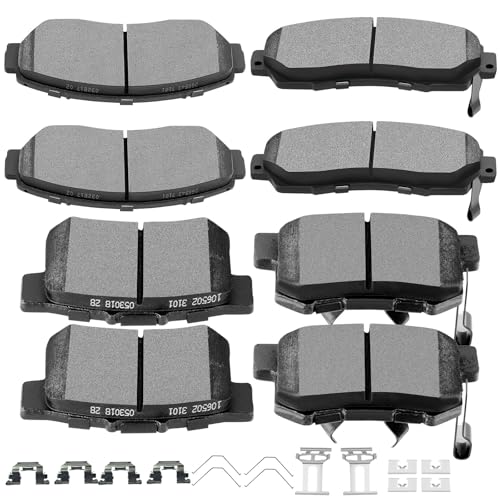 Image of SCITOO D1521 D1086 Front Ceramic Rear Semi-Metal Disc Brake Pad Set 8PCS w /Hardware Fit For Honda For Accord Crosstour 2011,For Crosstour 2012-2015,For CR-V 2012-2016
