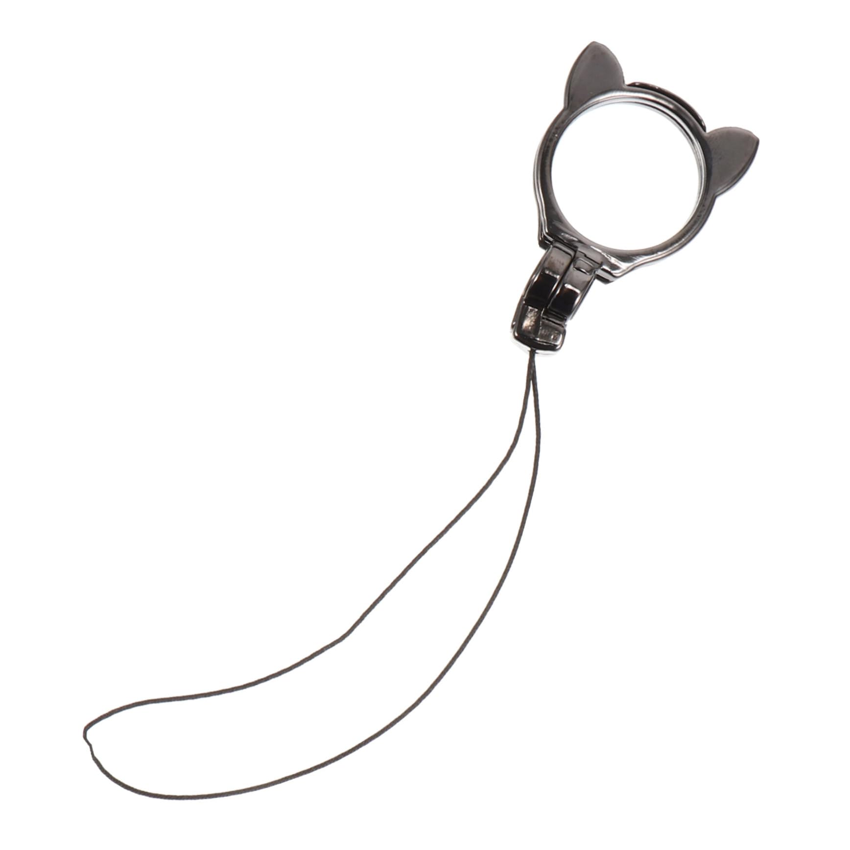 Uonlytech Anillo De Soporte Accesorios Brillantes Telefono Cordón De Teléfono Con Broche Cuerda De Teléfono Para El Cuello Cordón De Anillo Cordón Aleación De Zinc Black
