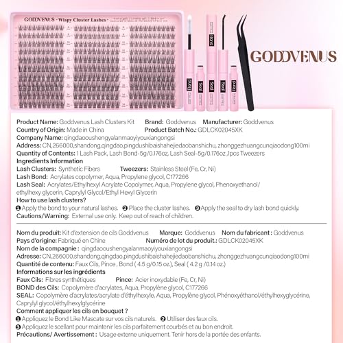 Image of Lash Clusters Kit 9-14mm Wispy Eyelash Clusters Lashes Natural DIY Lash Extension Kit Short Cluster Eyelash Extensions Kit 300pcs C Curl Individual Lashes Cluster Eyelash (With Tweezers)