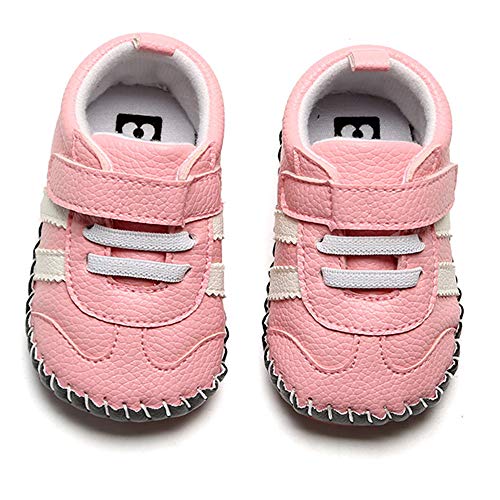 Image of HsdsBebe Baby Boys Girls Pu Leather Hard Bottom Walking Sneakers Toddler Rubber Sole First Walkers Infant Cartoon Slippers Crib Shoes