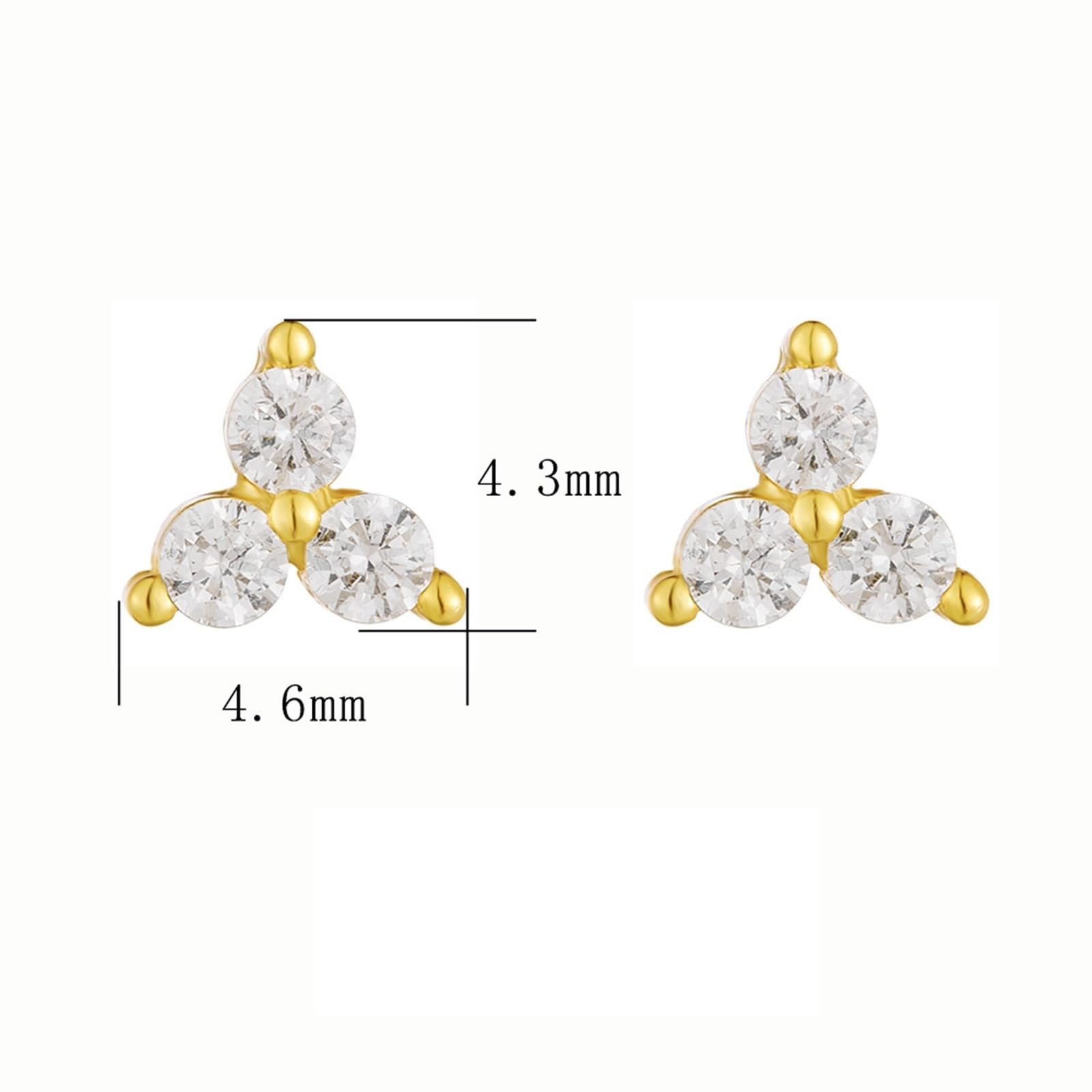 Pendientes de oro blanco 375 de 9 quilates con moissanita, triángulo Au375, pendientes de oro
