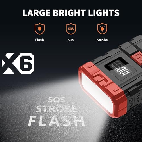 Image of X6 1600A Jump Starter 12V Lithium Battery Booster Pack, Portable Jump Box, Power Bank & Jumper Cables for Max 6.0L Gas Engines and Max 3.5L Diesel Engine
