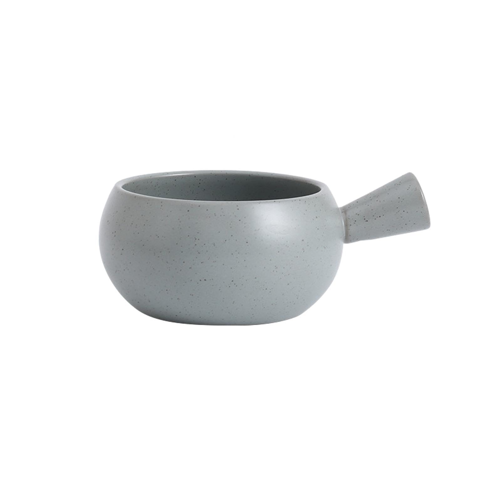 Bol à salade japonais en porcelaine grossière avec poignée en porcelaine - Orchidée grise