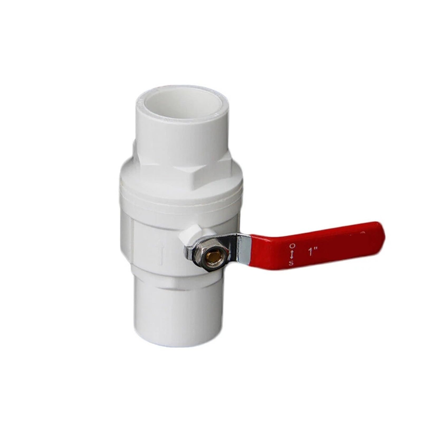 Válvula de bola PVC con mango rojo, soldadura solvente, 2 vías, extremos deslizantes, cierre agua, controlador flujo, for tubería diámetro interior 20 mm a 125(50mm)