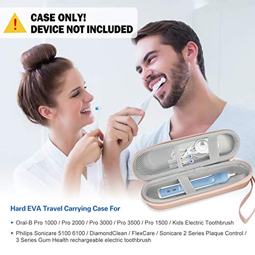 ProCase Elektrische Zahnbürste Etui für Oral B/Oral-B Pro/Oral-B iO Series/Philips Sonicare Electric Toothbrush Hülle Oral B Reiseetui Elektrischer Zahnbürstenhalter Travel Case -Roségold 2