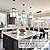 Black Crystal Pendant Light for Kitchen Island, Luxury Water Ripple Glass Chandelier Lights Fixture, Modern Elegant Adjustable Pendant Lighting for Dining Room Bedroom, E12 Bulb, L6.5'' x H11.8''