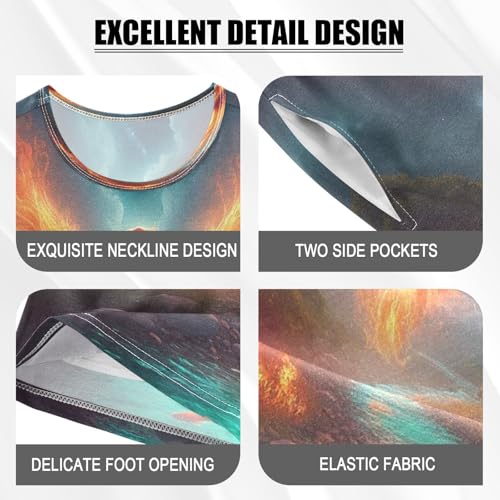 Pajama Sets Short Sleeve Phoenix Rising over Stream Soft Cotton Summer Sleepwear 2 Piece PJS Size 5-14T3