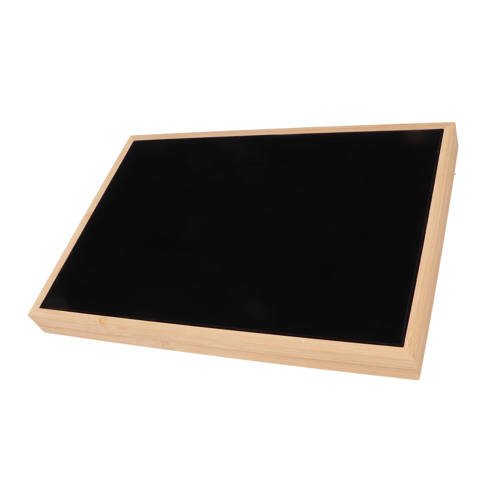 GLOGLOW Organizzatore di Vassoi per Gioielli, Elegante Vassoio per Gioielli in Legno di Flanella per Gioielli