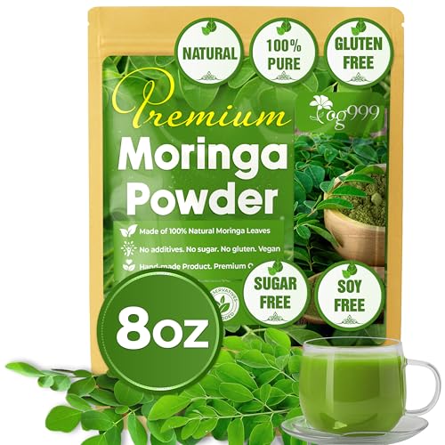 TOG999 Moringa Powder, Moringa Leaf Powder, 8 oz, Vegan, No Additives