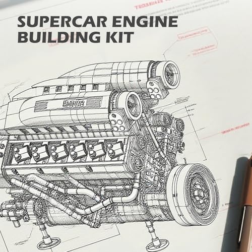 Kit de construcción de Motor V12 para Adultos con transmisión multimarcha 6