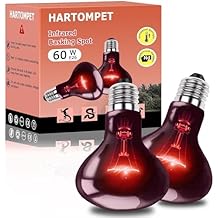HARTOMPET Infrared Heat Lamp Bulbs 75W E26, 2.5"