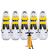 5個セットサッカー ダミー 人形 フリーキック練習人型壁 ダミー人形(初級者と上級者) ディフェンダートレーニング インフレータブル マネキンフットサル コーナーキック ドリブル パス トレーニング 練習 練習用具 自主練習 自宅 大人 こども 簡単組立て,イエロー,205cm
