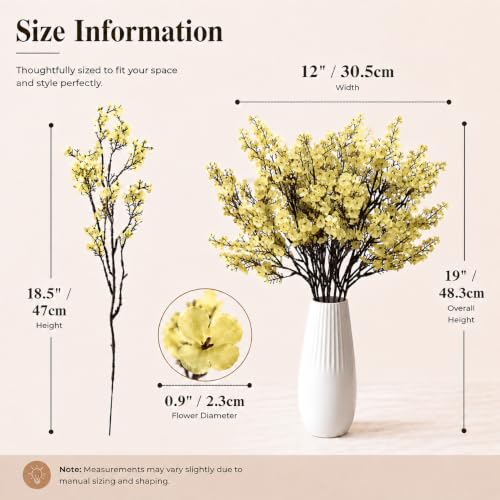 Image of Mandy's 6 Bundles Artificial Light Yellow Baby's Breath Flowers