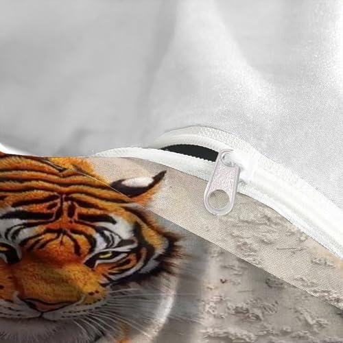 Parure de lit motif faune sauvage imprimé tigre en taille 200x200