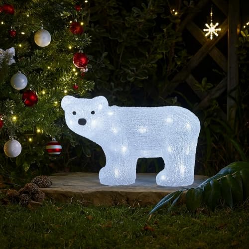 Marco Paul großer LED-Eisbär, Weihnachtsdekoration, batteriebetrieben, beleuchtet, Ornament mit Auto-Timer, langlebig, für drinnen und draußen, saisonale Urlaubsdekoration für Zuhause Marco Paul großer LED-Eisbär, Weihnachtsdekoration, batteriebetrieben, beleuchtet, Ornament mit Auto-Timer, langlebig, für drinnen und draußen, saisonale Urlaubsdekoration für Zuhause