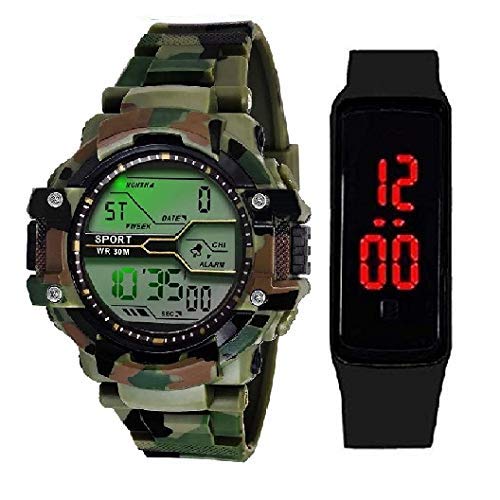 pass pass Digital Green & Led Watch for Men & Boys.(Combo) (B07RG7JZN6) Amazon Price History, Amazon Price Tracker