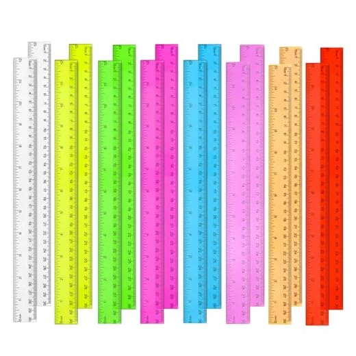 16-Pack Colorful 12-Inch Plastic Rulers