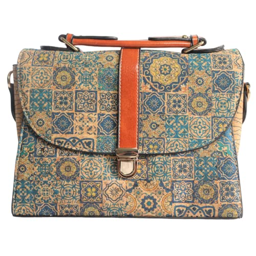 Aktentasche aus Naturkork, umweltfreundlich, vegan und biologisch abbaubar, modisch, lässig, elegant, sportlich, verstellbar, originelles Geschenk, Braun, Blau, Gelb, S