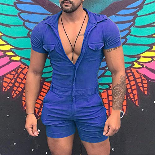 Maryia Mens Casual Summer Beach Jumpsuit Fashion Solid Slim Fit Muscle One Piece Shorts Coverall Tracksuits with Hood2