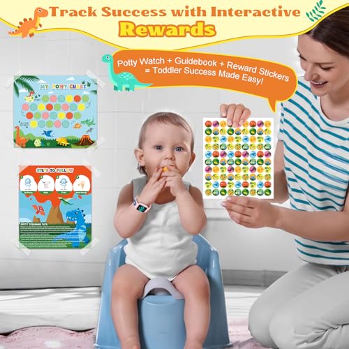 Image of Toddler Potty Training Set - Potty Training Watch with Musical /Vibration Countdown Alerts, Fun Board Book, Progress Chart & Reward Stickers - Interactive Potty Training Kit for Kids Ages 2-6