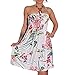 Produktbild A105 Sommer Bandeau Kleid Holz-Perlen Damen Strandkleid Tuchkleid Tuch Aztec (Weiss)