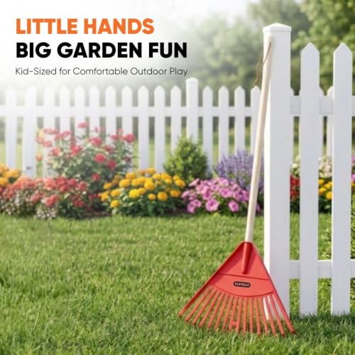 Image of Superio Red Kid Rake - Fun and Functional Gardening Tool for Children, 3-Pack