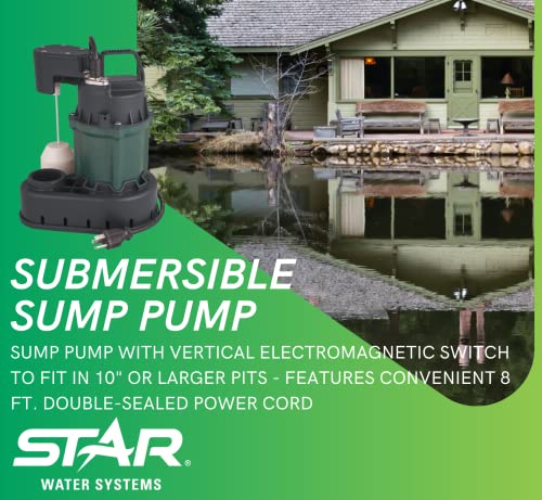 H2O Pro 1/3 Hp Cast Iron Submersible Sump Pump - Engineered By Zoeller #TOP3