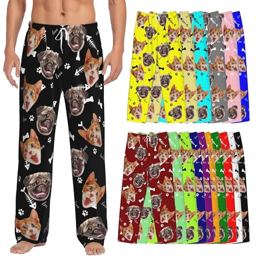 Personalized Pajamas Pants For Men Custom Pajama Pants Pajama Bottoms Sleepwear Funny Pj Pants With Photo Face Text