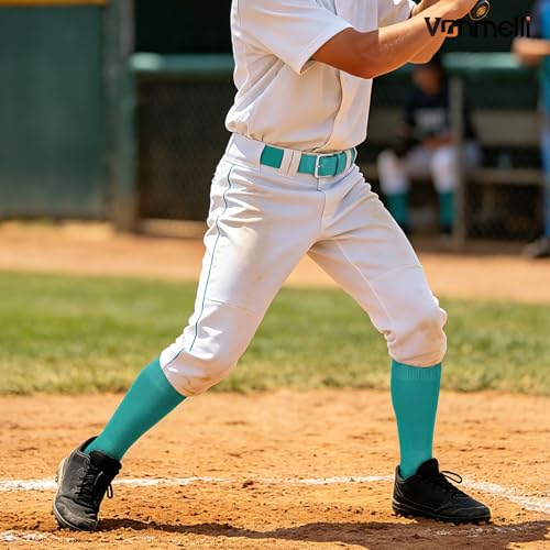 Image of VONMELLI Youth Baseball Belt and Socks Combo, Elastic Softball Belts and Socks for Boys and Adult (2 Pairs of Socks & 1 Belt)