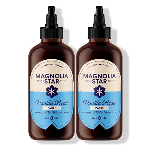 Magnolia Star Vanilla Bean Paste, 16 oz (2 Ct), Madagascar Bourbon Vanilla Beans, Vanilla Paste for Baking, Squeeze Bottle, Non-GMO, Vegan, Gluten-Free, Kosher