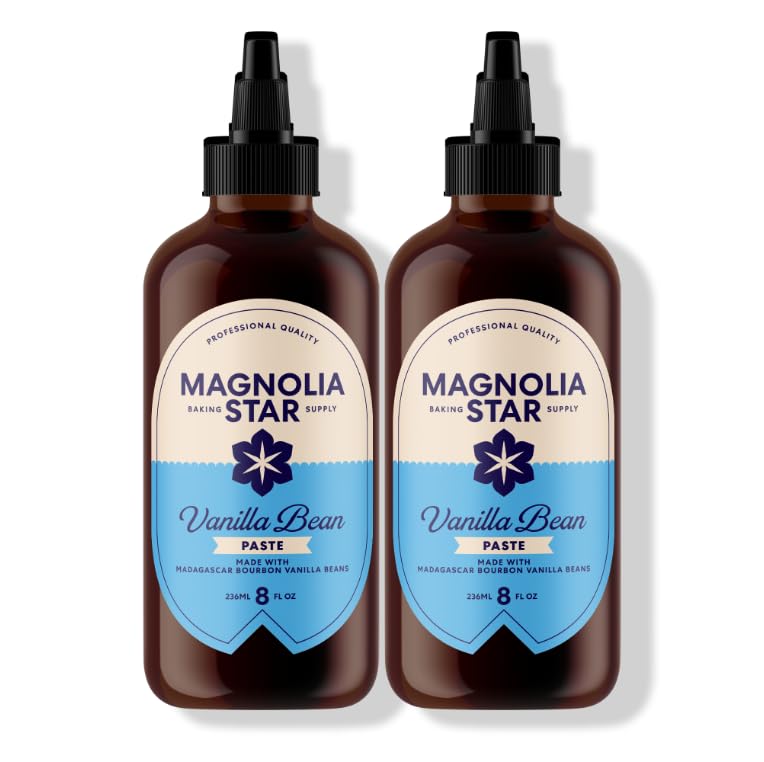 Magnolia Star Vanilla Bean Paste, 16 oz (2 Ct), Madagascar Bourbon Vanilla Beans, Vanilla Paste for Baking, Squeeze Bottle, Non-GMO, Vegan, Gluten-Free, Kosher